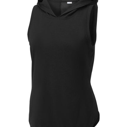 Sport-Tek  ®  Women's PosiCharge  ®  Tri-Blend Wicking Fleece Crop Hooded Pullover LST298