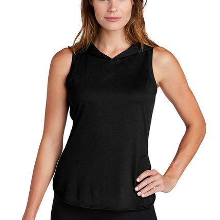 Sport-Tek  ®  Women's PosiCharge  ®  Tri-Blend Wicking Fleece Crop Hooded Pullover LST298