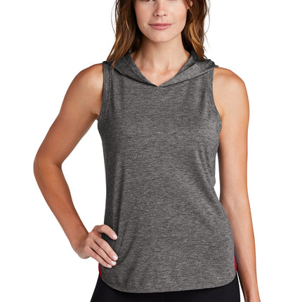 Sport-Tek  ®  Women's PosiCharge  ®  Tri-Blend Wicking Draft Hoodie Tank. LST410