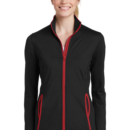 Sport-Tek ®  Women's Sport-Wick ®  Stretch Contrast Full-Zip Jacket.  LST853