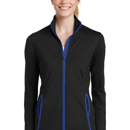 Sport-Tek ®  Women's Sport-Wick ®  Stretch Contrast Full-Zip Jacket.  LST853