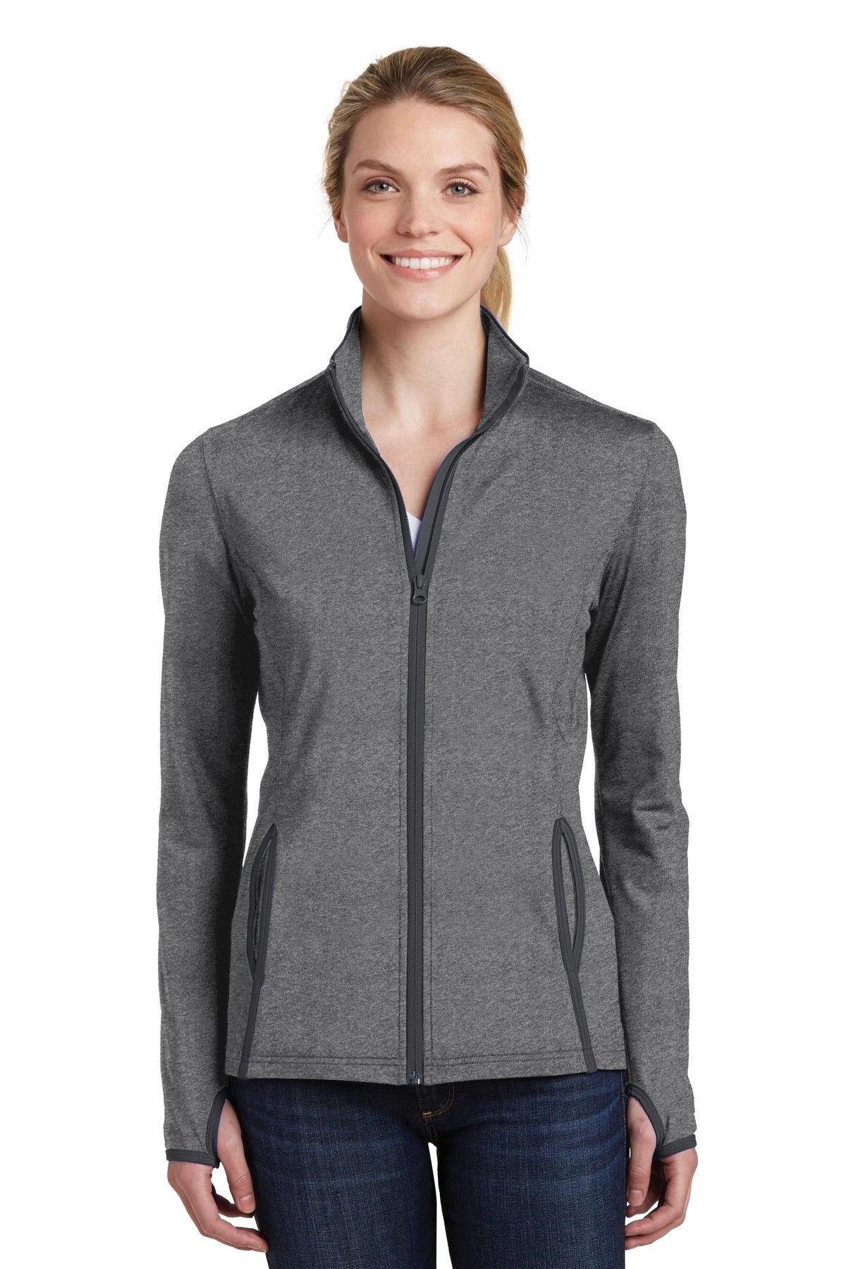 Sport-Tek® Women's Sport-Wick® Stretch Contrast Full-Zip Jacket LST853