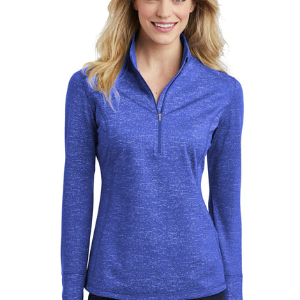 Sport-Tek  ®  Women's Sport-Wick  ®  Stretch Reflective Heather 1/2-Zip Pullover. LST855