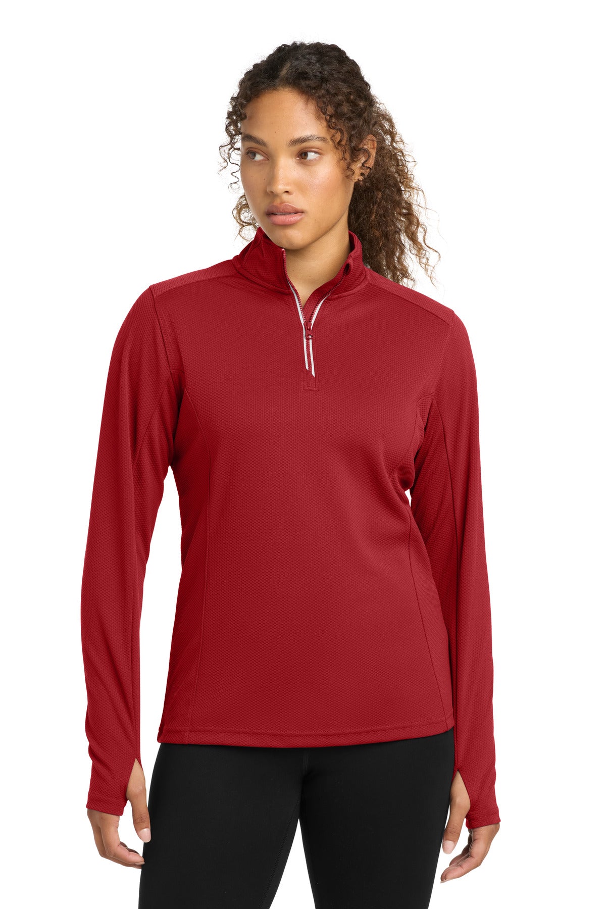 Sport-Tek® Women's Sport-Wick® Textured 1/4-Zip Pullover LST860