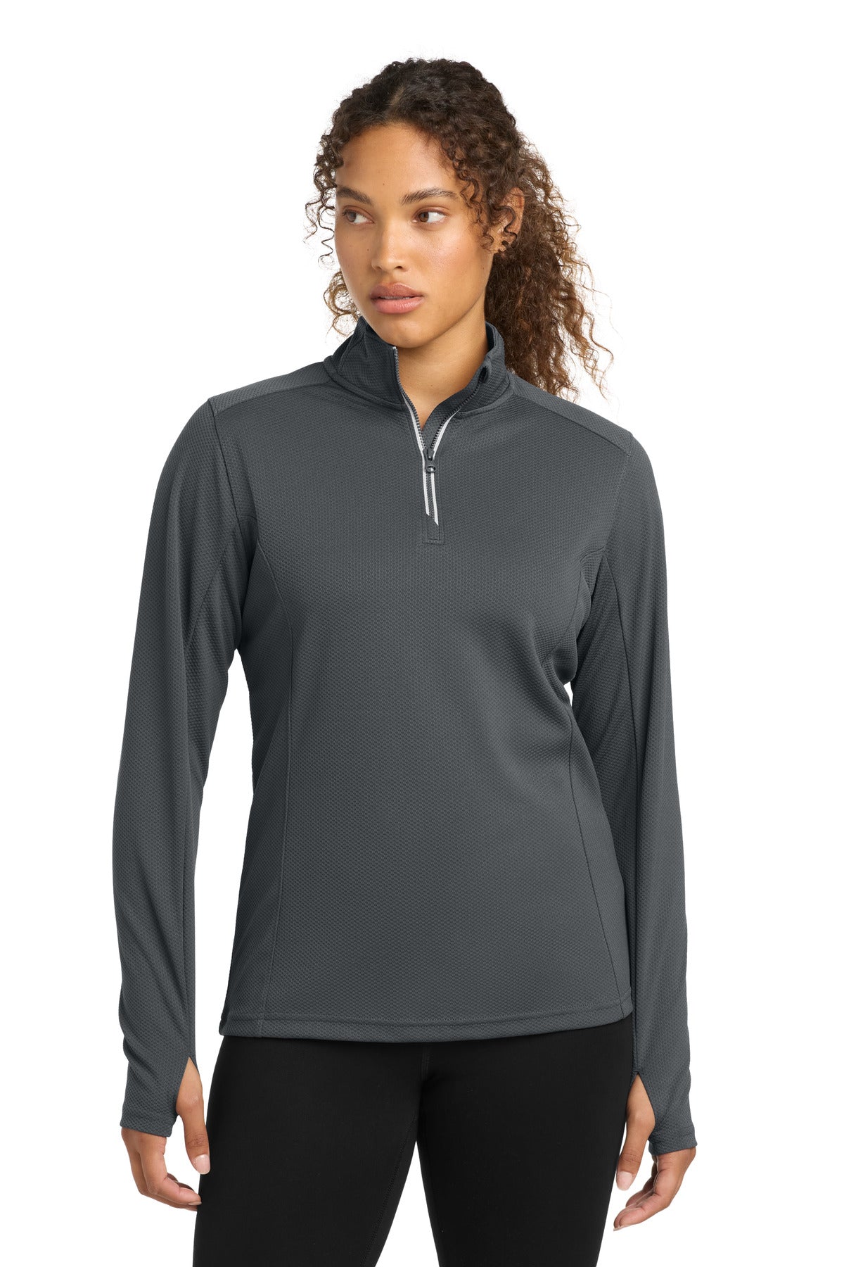 Sport-Tek® Women's Sport-Wick® Textured 1/4-Zip Pullover LST860