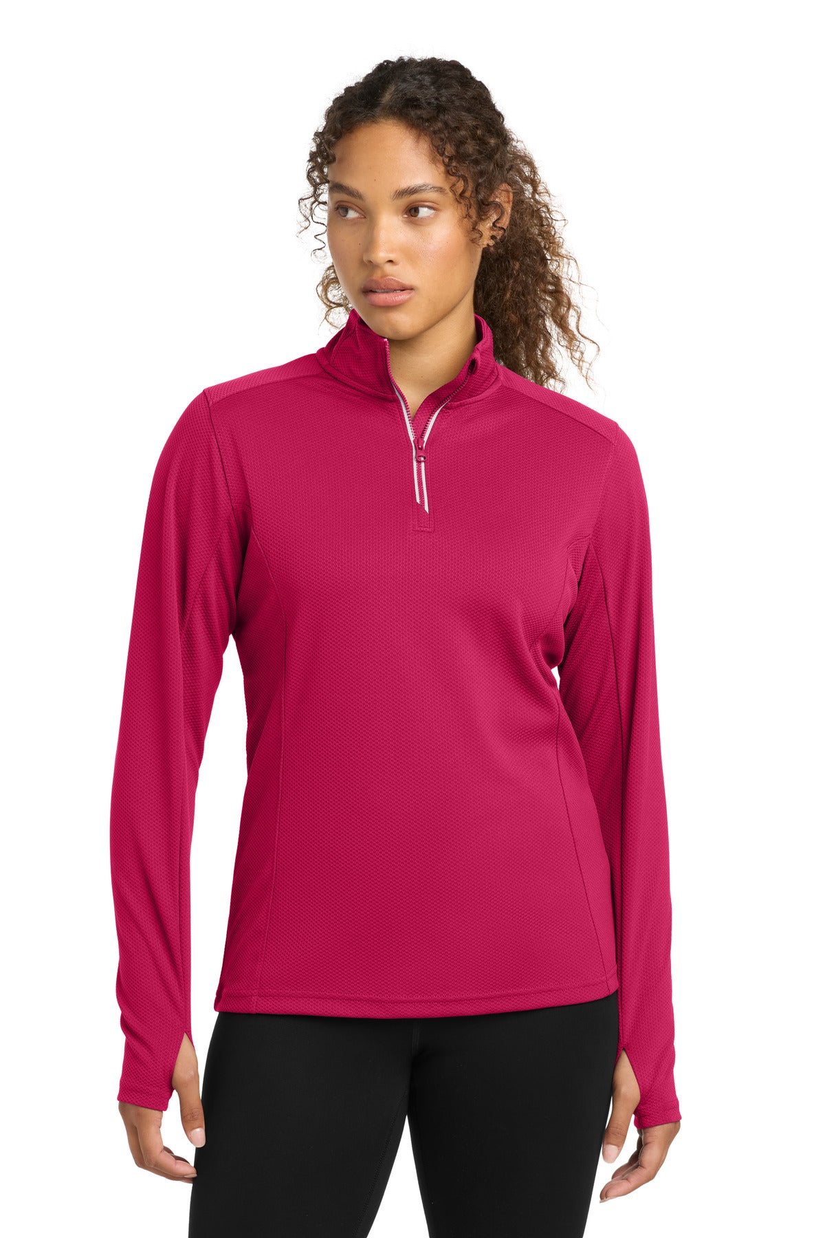 Sport-Tek® Women's Sport-Wick® Textured 1/4-Zip Pullover LST860