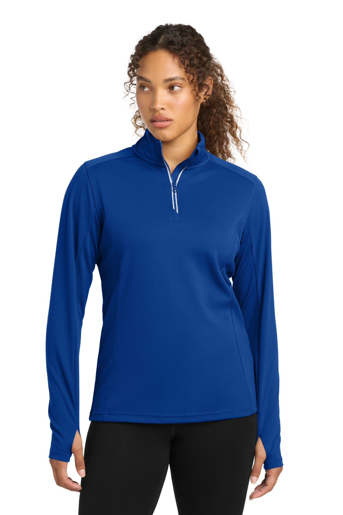 Sport-Tek® Women's Sport-Wick® Textured 1/4-Zip Pullover LST860