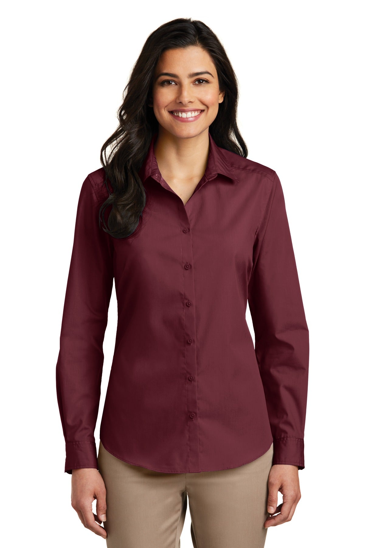 Port Authority® Women's Long Sleeve Carefree Poplin Shirt LW100