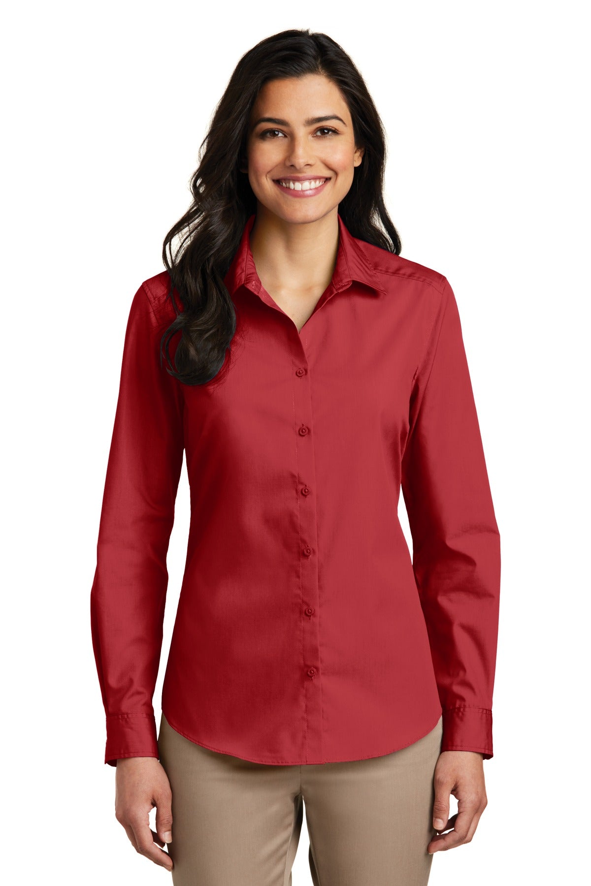 Port Authority® Women's Long Sleeve Carefree Poplin Shirt LW100