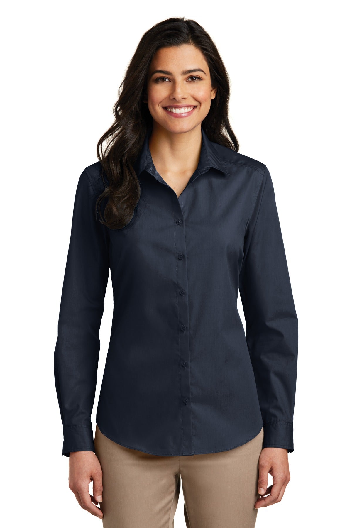 Port Authority® Women's Long Sleeve Carefree Poplin Shirt LW100