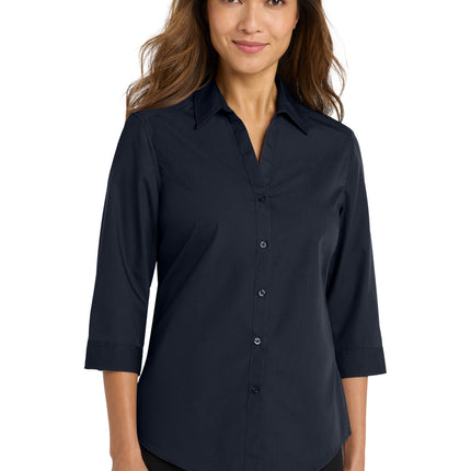 Port Authority ®  Women's 3/4-Sleeve Carefree Poplin Shirt. LW102