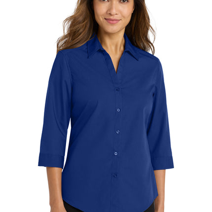 Port Authority ®  Women's 3/4-Sleeve Carefree Poplin Shirt. LW102