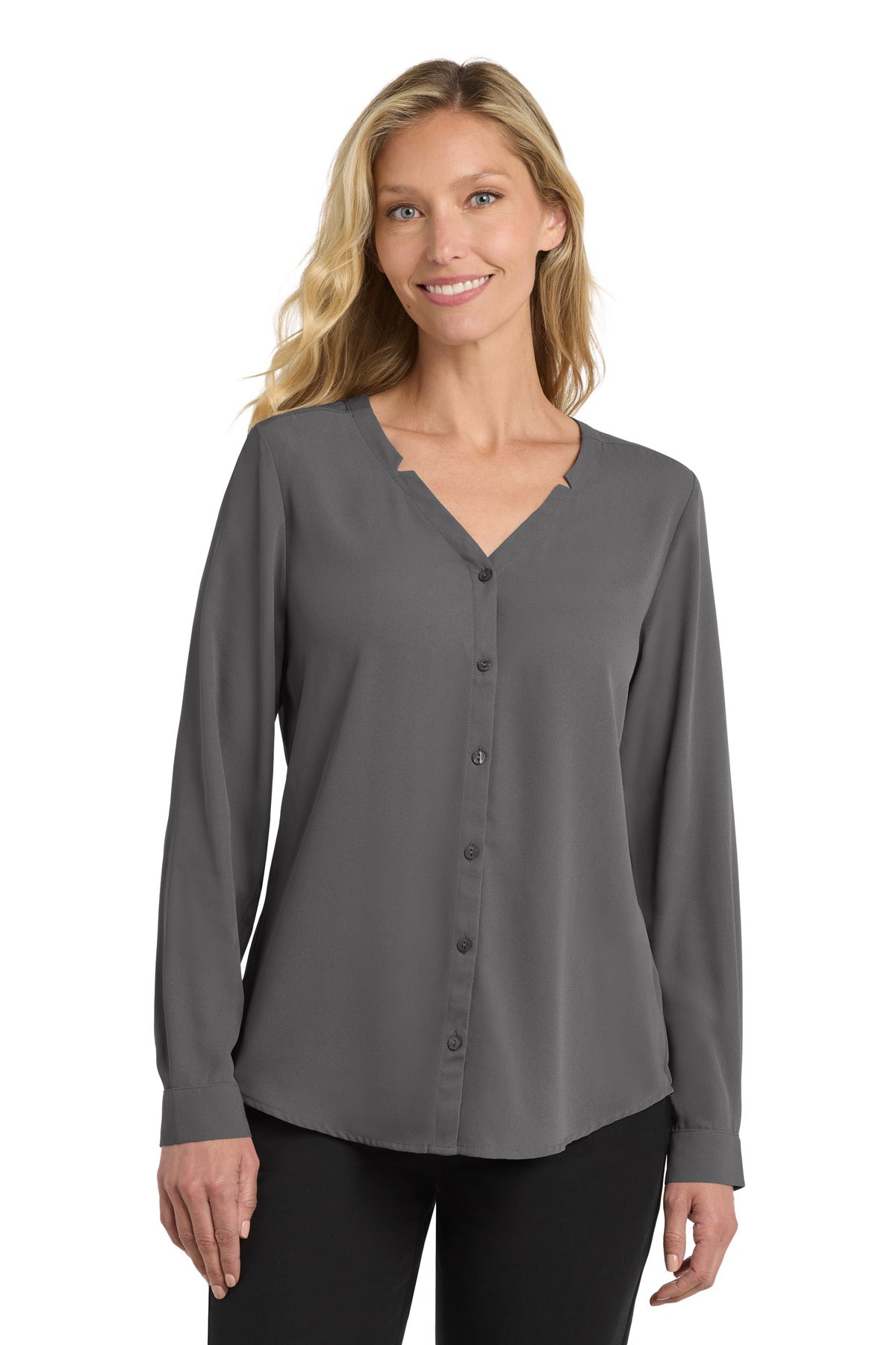 Port Authority® Women's Long Sleeve Button-Front Blouse LW700