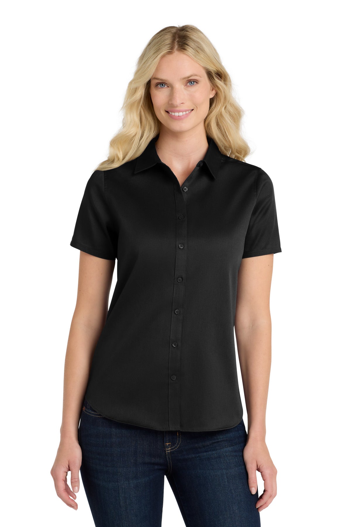 Port Authority® Women's Short Sleeve SuperPro React™Twill Shirt LW809