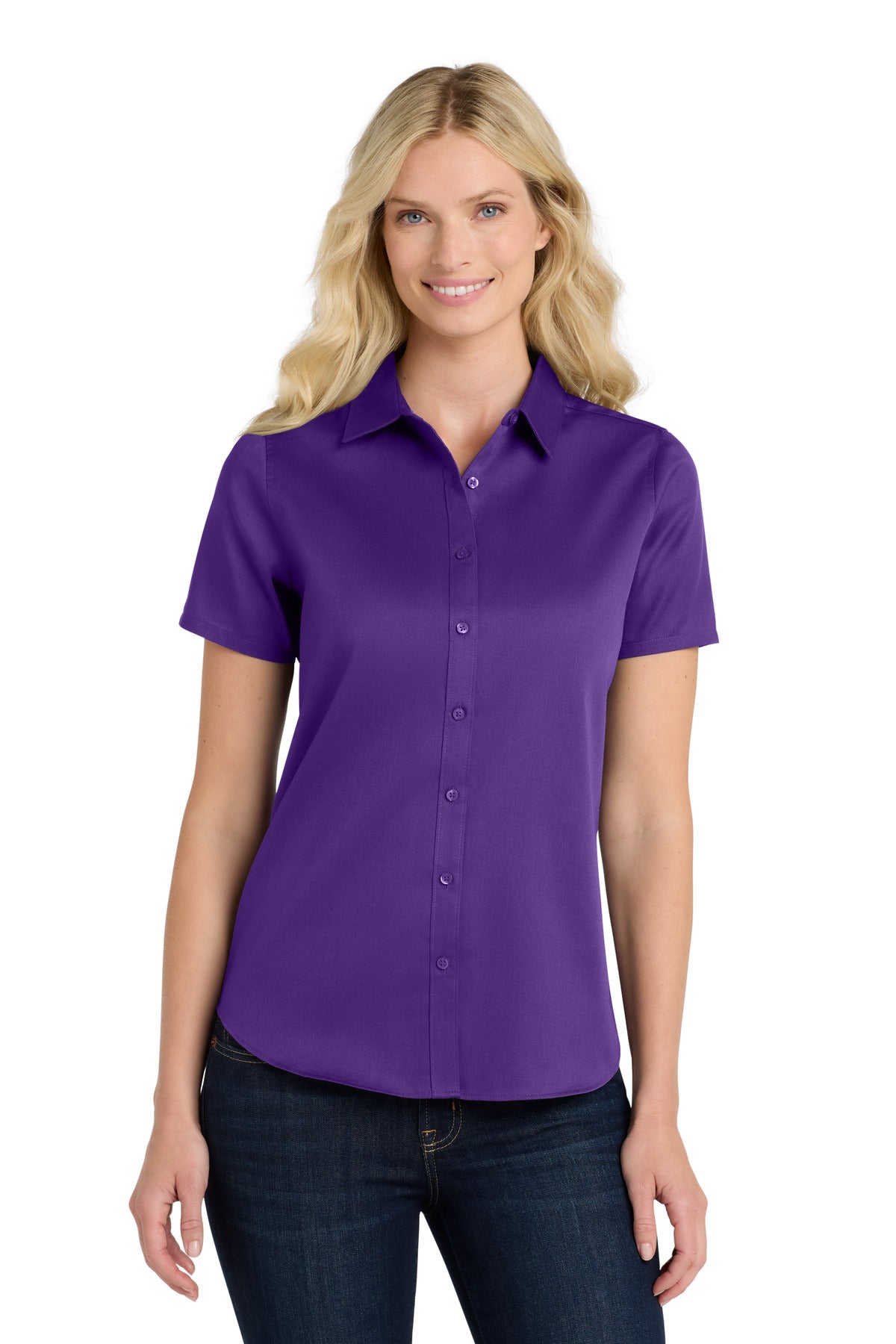 Port Authority® Women's Short Sleeve SuperPro React™Twill Shirt LW809