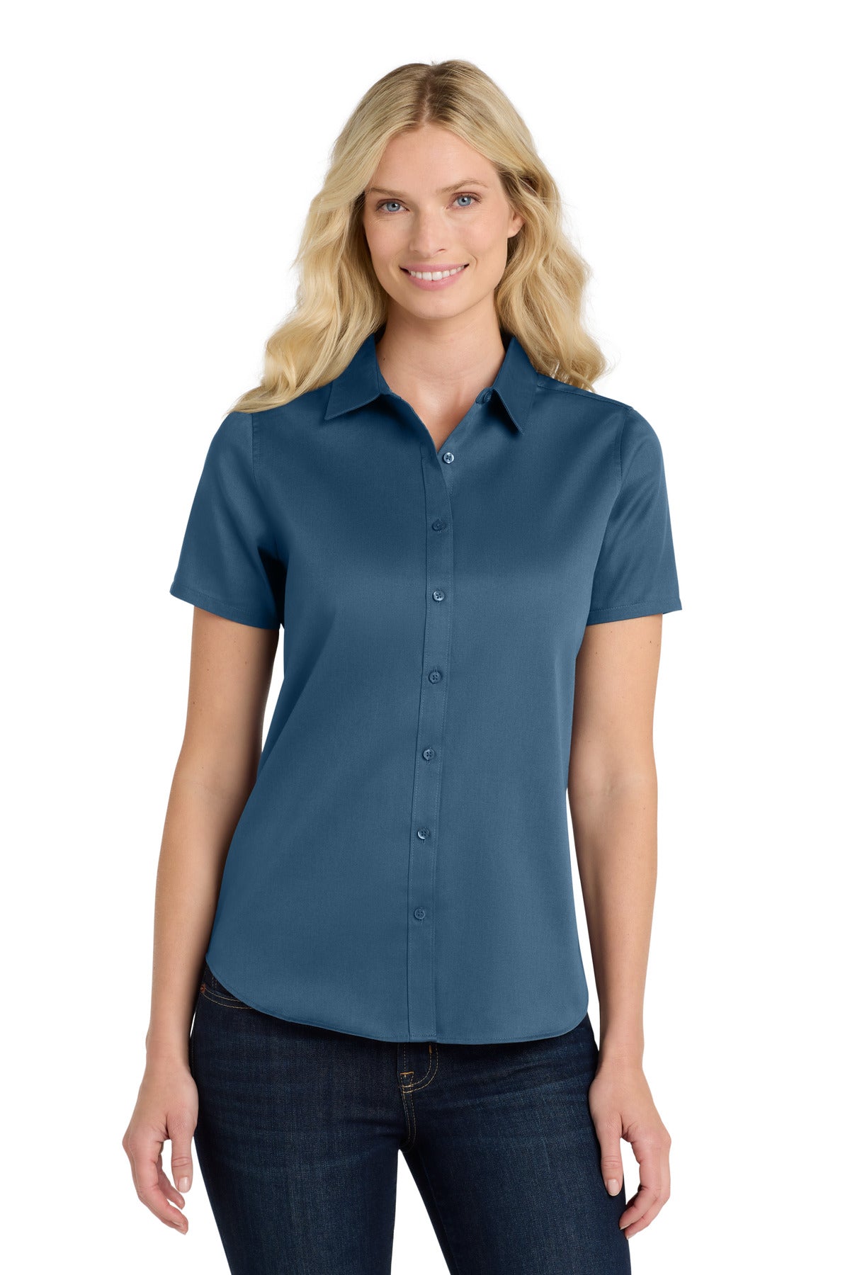 Port Authority® Women's Short Sleeve SuperPro React™Twill Shirt LW809