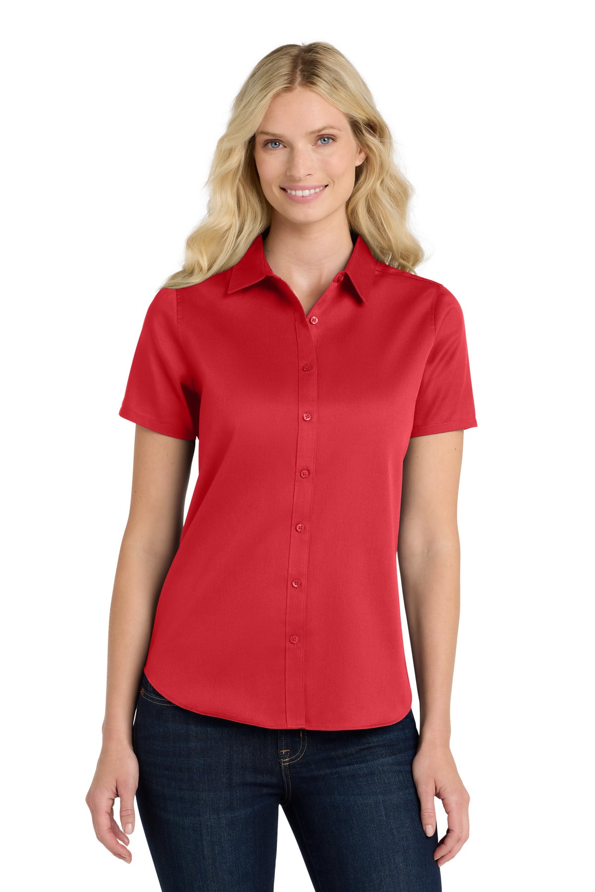 Port Authority® Women's Short Sleeve SuperPro React™Twill Shirt LW809