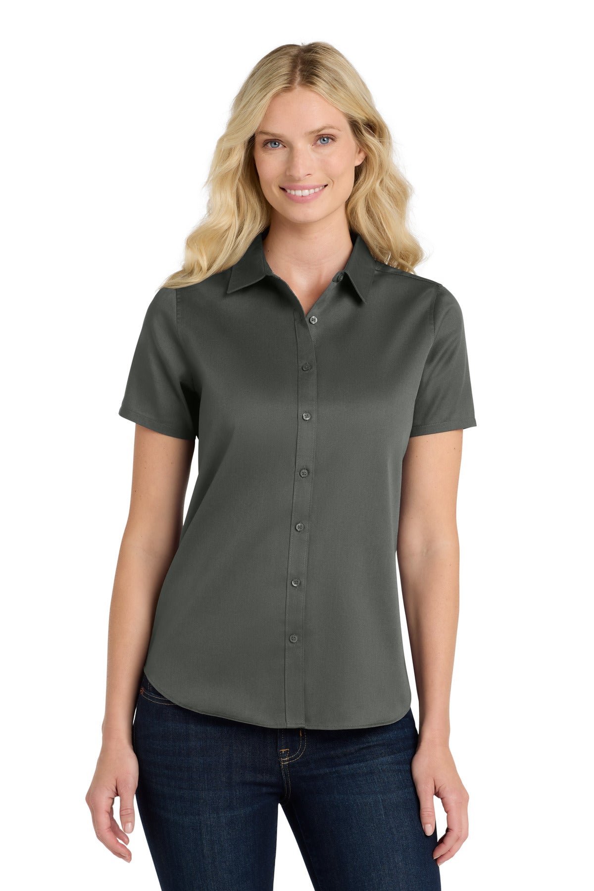Port Authority® Women's Short Sleeve SuperPro React™Twill Shirt LW809