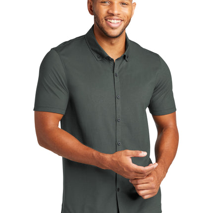 Mercer+Mettle ®  Stretch Pique Full-Button Polo MM1006