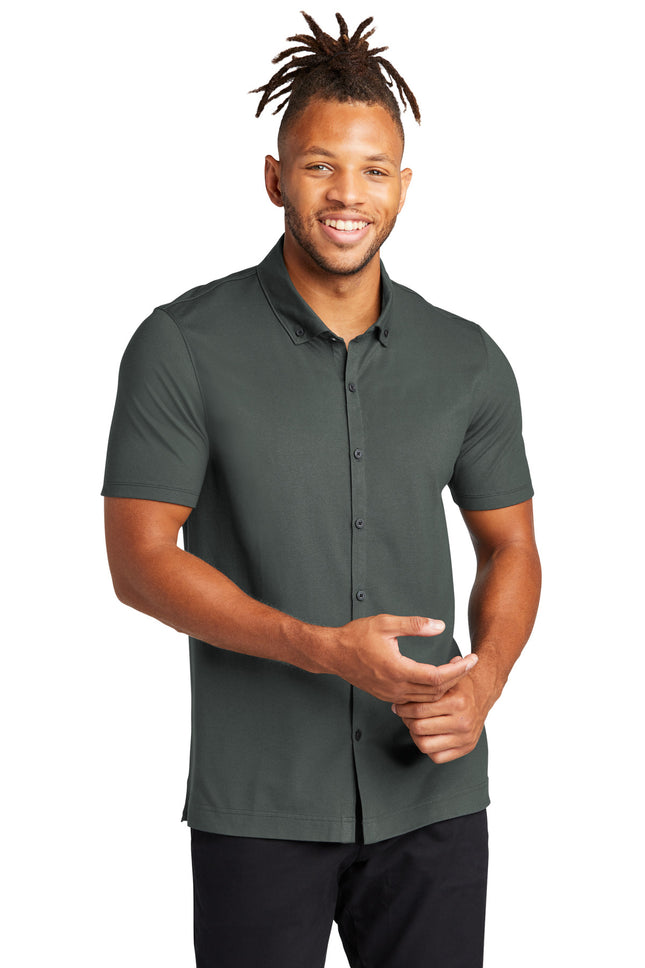 Mercer+Mettle ®  Stretch Pique Full-Button Polo MM1006