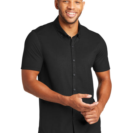 Mercer+Mettle ®  Stretch Pique Full-Button Polo MM1006