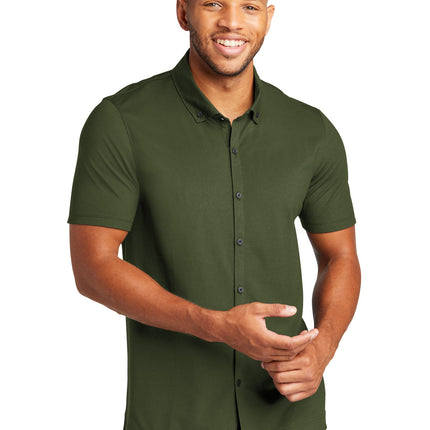 Mercer+Mettle ®  Stretch Pique Full-Button Polo MM1006