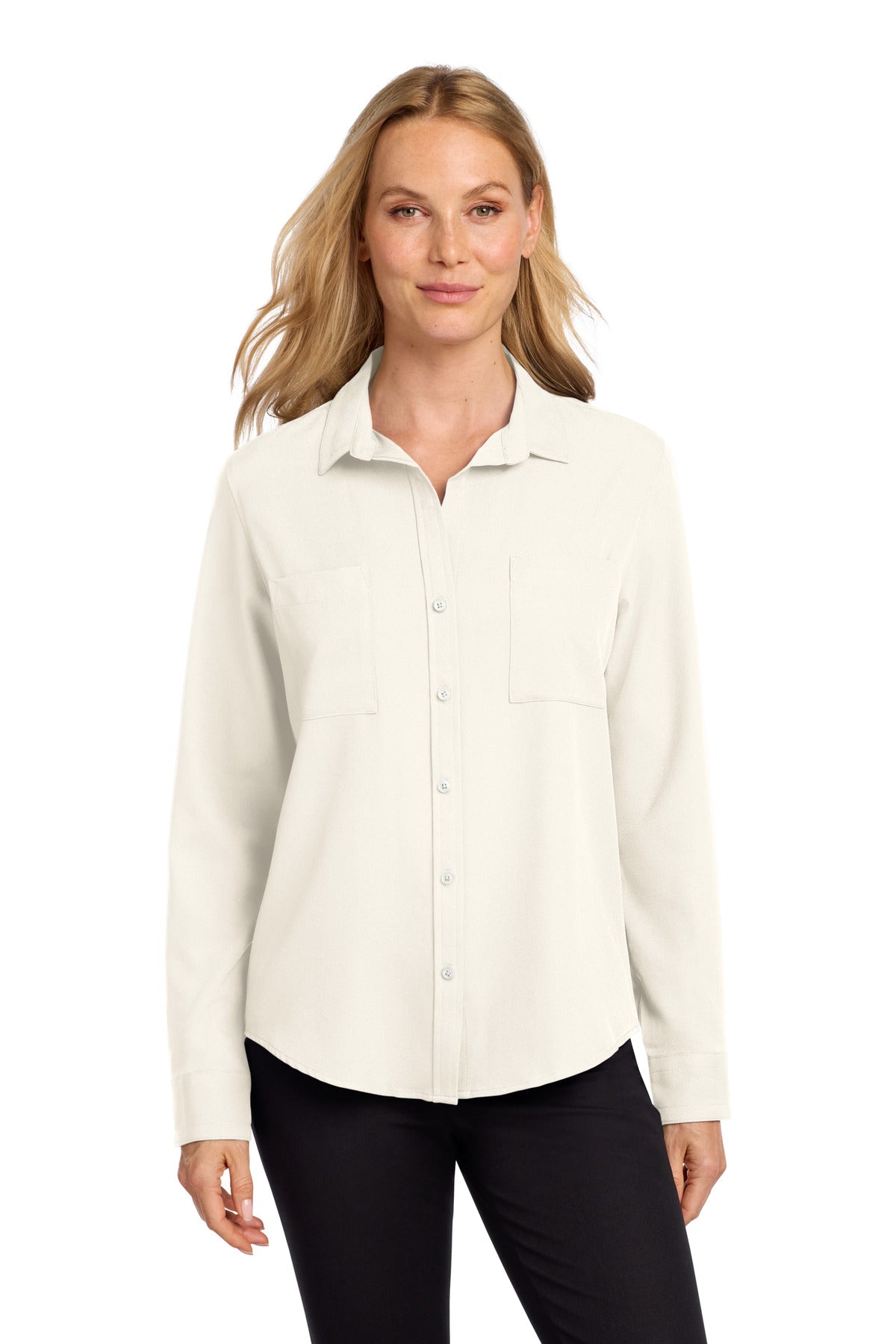 Mercer+Mettle® Women's Stretch Crepe Long Sleeve Camp MM2013