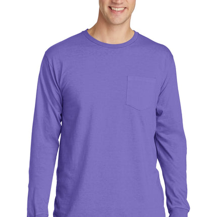 Port & Company ®  Beach Wash ®  Garment-Dyed Long Sleeve Pocket Tee  PC099LSP