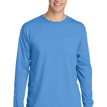 Port & Company ®  Beach Wash ®  Garment-Dyed Long Sleeve Pocket Tee  PC099LSP