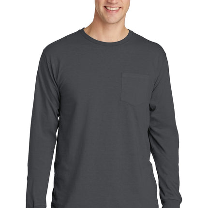 Port & Company ®  Beach Wash ®  Garment-Dyed Long Sleeve Pocket Tee  PC099LSP