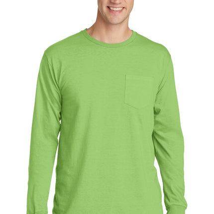 Port & Company ®  Beach Wash ®  Garment-Dyed Long Sleeve Pocket Tee  PC099LSP