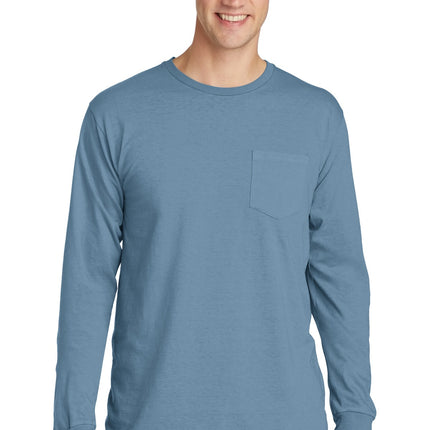 Port & Company ®  Beach Wash ®  Garment-Dyed Long Sleeve Pocket Tee  PC099LSP