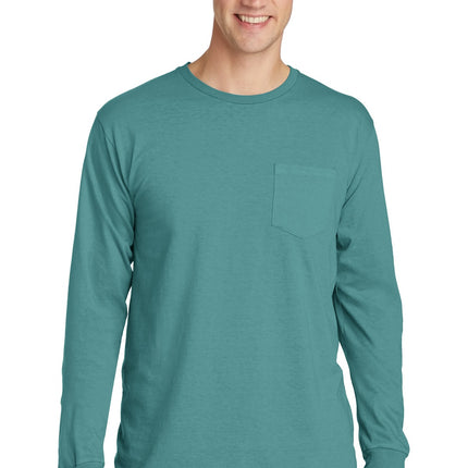 Port & Company ®  Beach Wash ®  Garment-Dyed Long Sleeve Pocket Tee  PC099LSP
