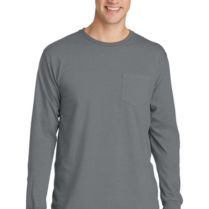 Port & Company ®  Beach Wash ®  Garment-Dyed Long Sleeve Pocket Tee  PC099LSP