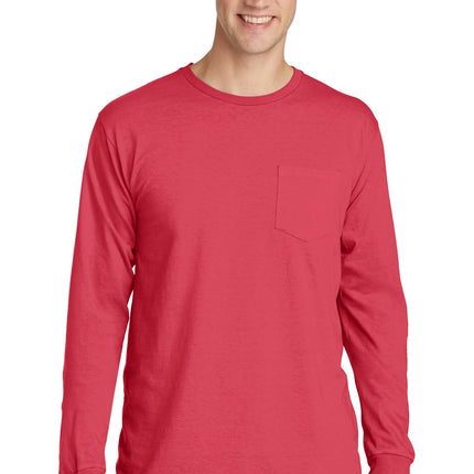 Port & Company ®  Beach Wash ®  Garment-Dyed Long Sleeve Pocket Tee  PC099LSP