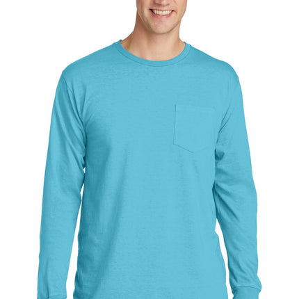 Port & Company ®  Beach Wash ®  Garment-Dyed Long Sleeve Pocket Tee  PC099LSP