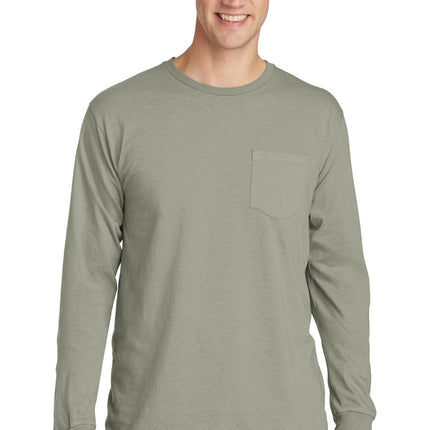 Port & Company ®  Beach Wash ®  Garment-Dyed Long Sleeve Pocket Tee  PC099LSP