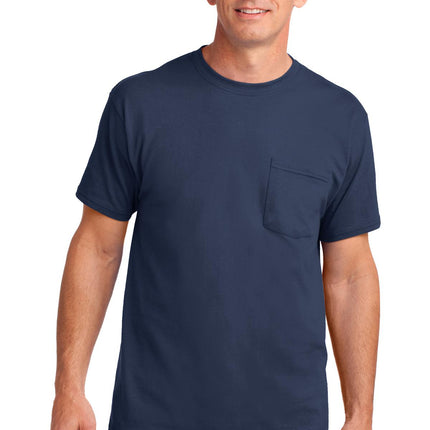 Port & Company ®  Core Cotton Pocket Tee. PC54P