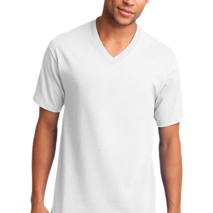 Port & Company ®  Core Cotton V-Neck Tee. PC54V