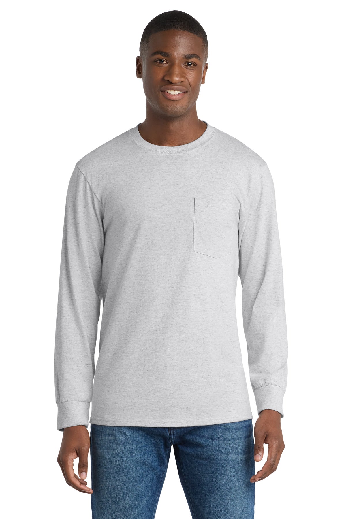 Port & Co™ Tall Long Sleeve Essential Pocket Tee PC61LSPT