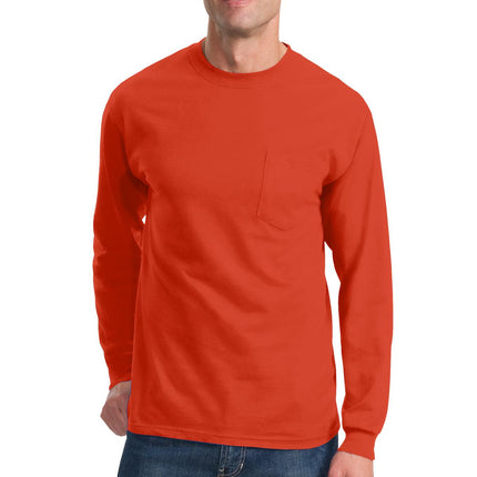 Port & Company ®  Long Sleeve Essential Pocket Tee.  PC61LSP