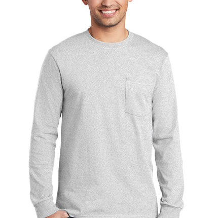 Port & Company ®  Long Sleeve Essential Pocket Tee.  PC61LSP