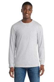 Port & Co™ Long Sleeve Essential Pocket Tee  PC61LSP