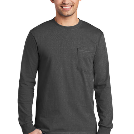 Port & Company ®  Long Sleeve Essential Pocket Tee.  PC61LSP