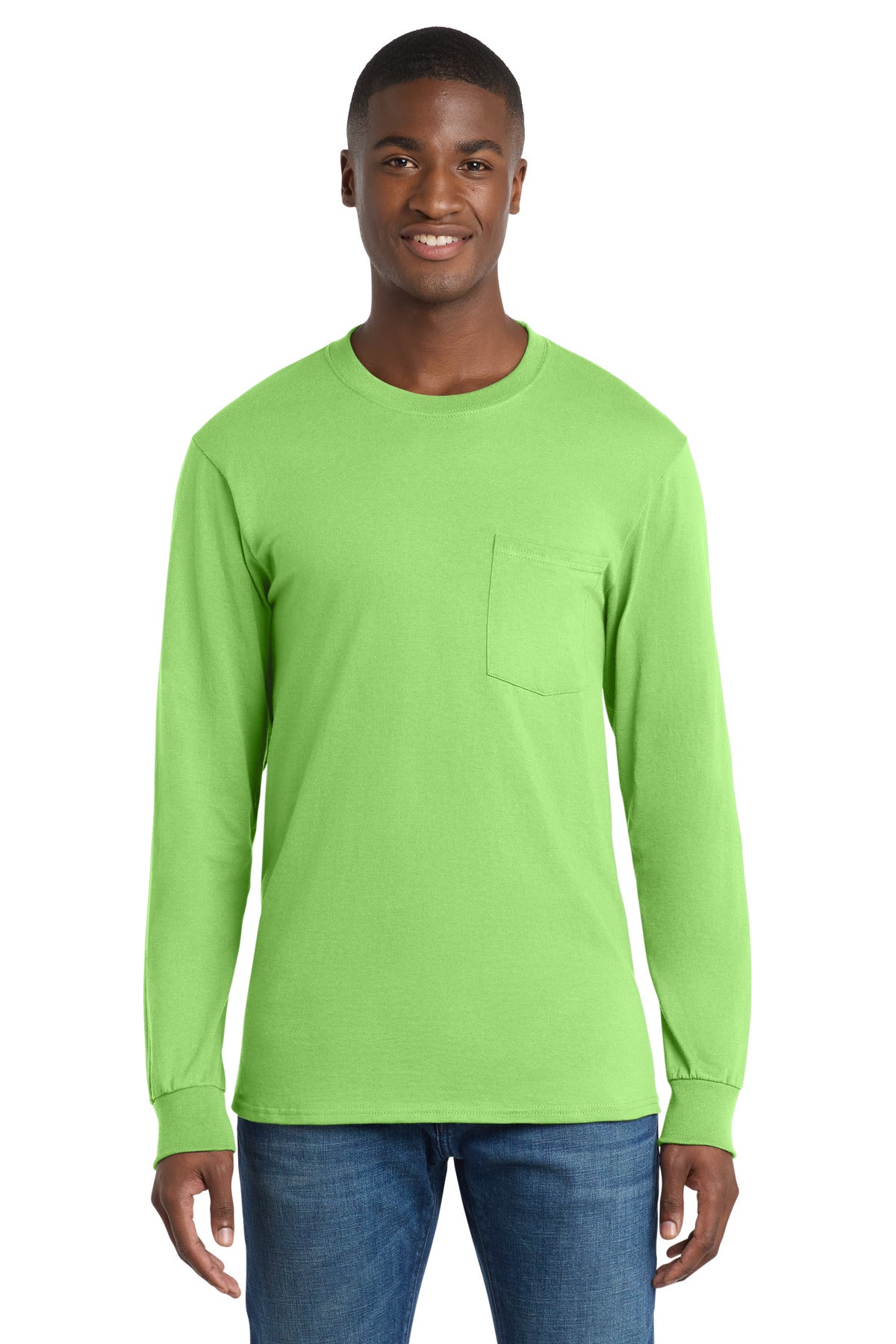 Port & Co™ Long Sleeve Essential Pocket Tee  PC61LSP