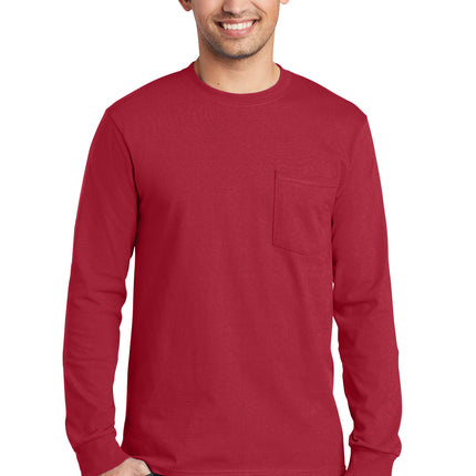 Port & Company ®  Long Sleeve Essential Pocket Tee.  PC61LSP
