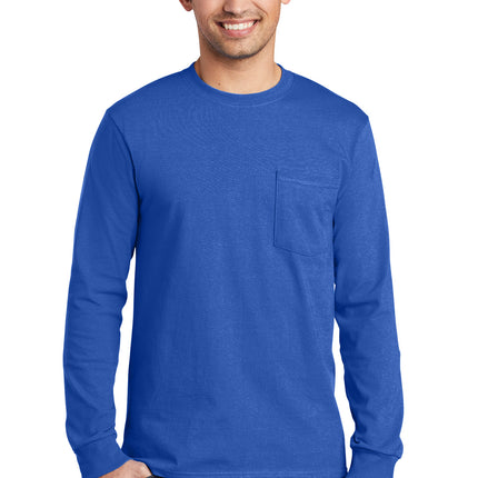Port & Company ®  Long Sleeve Essential Pocket Tee.  PC61LSP