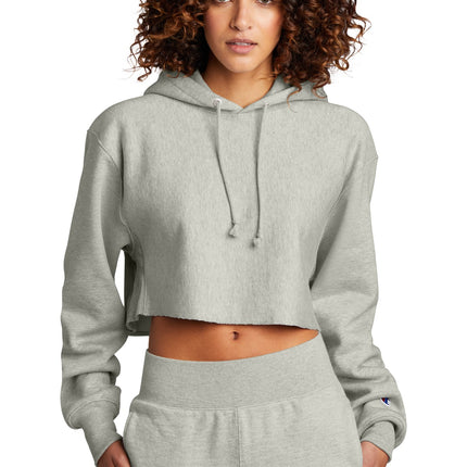 Champion  ®   Women's Reverse Weave  ®   Cropped Cut-Off Hooded Sweatshirt RW01W