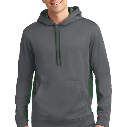 Sport-Tek ®  Sport-Wick ®  Fleece Colorblock Hooded Pullover. ST235