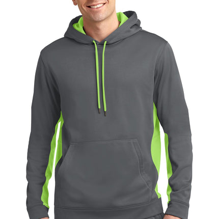 Sport-Tek ®  Sport-Wick ®  Fleece Colorblock Hooded Pullover. ST235